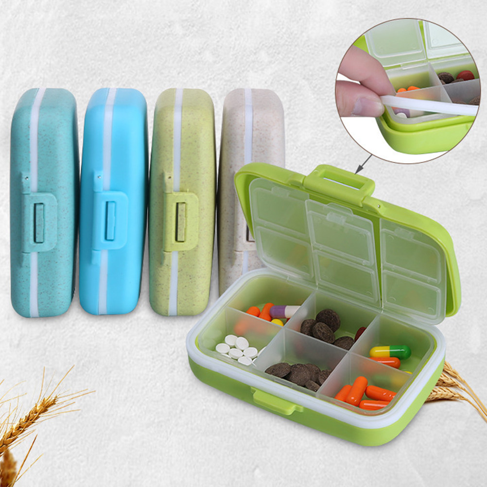 Biodegradable Eco Case - Kotak Pil Portabel Enam Kompartemen dari