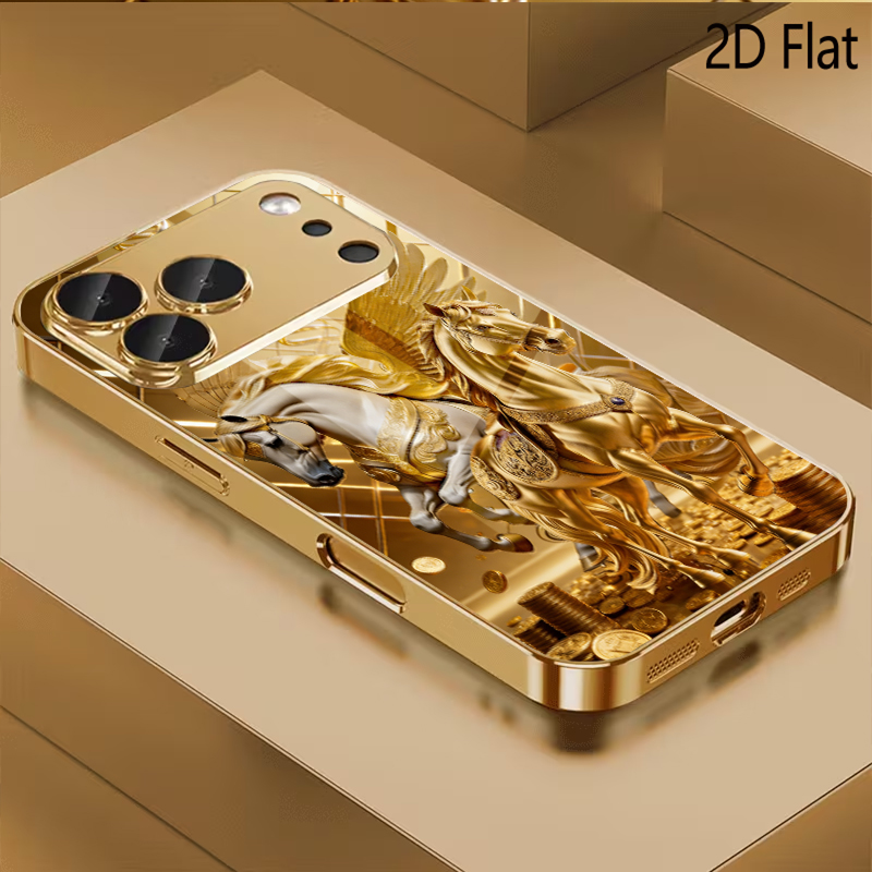 Phone Cases Horse - Desain kaca tempered bermotif dua kuda