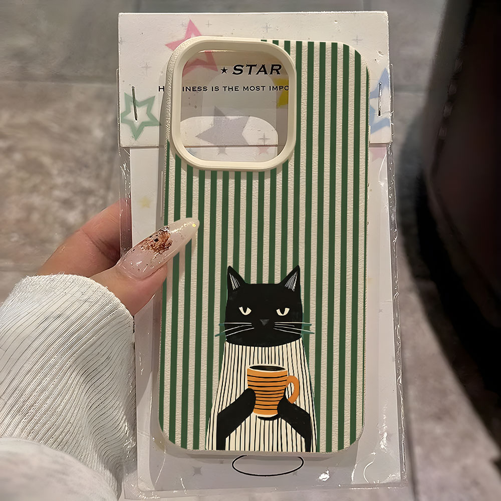Phone Cases Quirky - Casing HP Lucu Motif Kucing Kopi