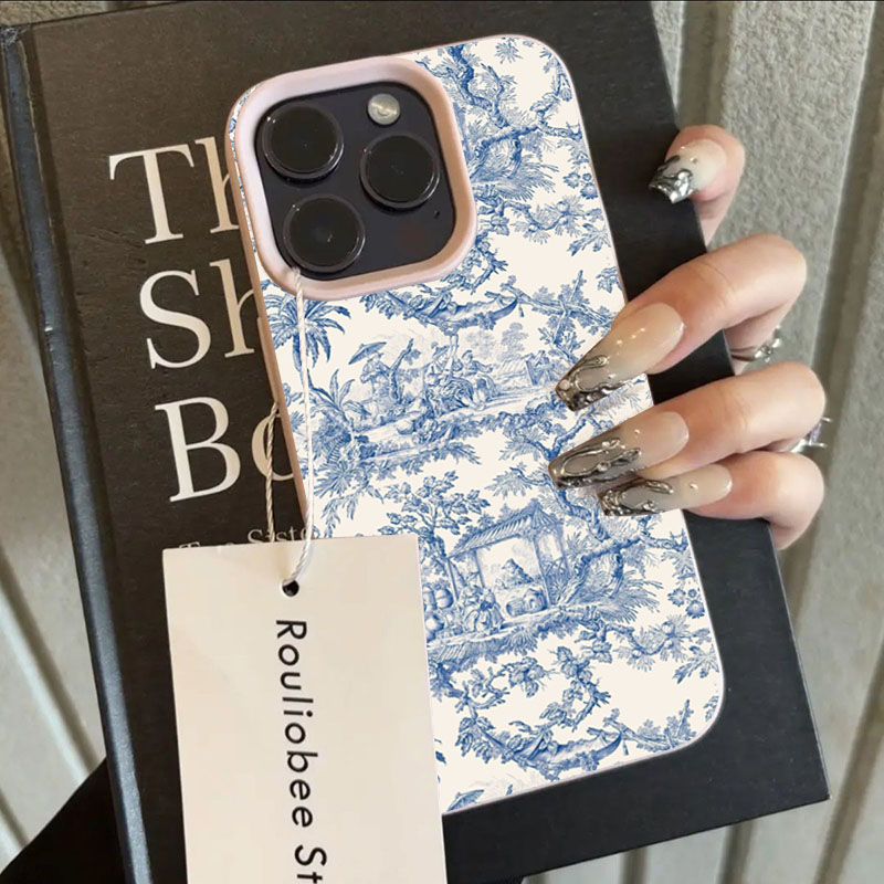 Phone Cases Like Loopy - Casing Ponsel Porselen Biru Putih Fashion