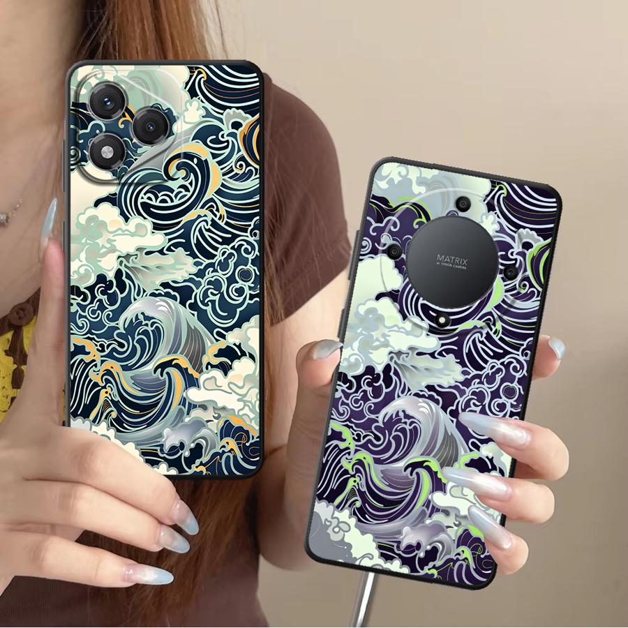 Phone Cases Honor - Casing Penutup Ponsel Wave Art Funda