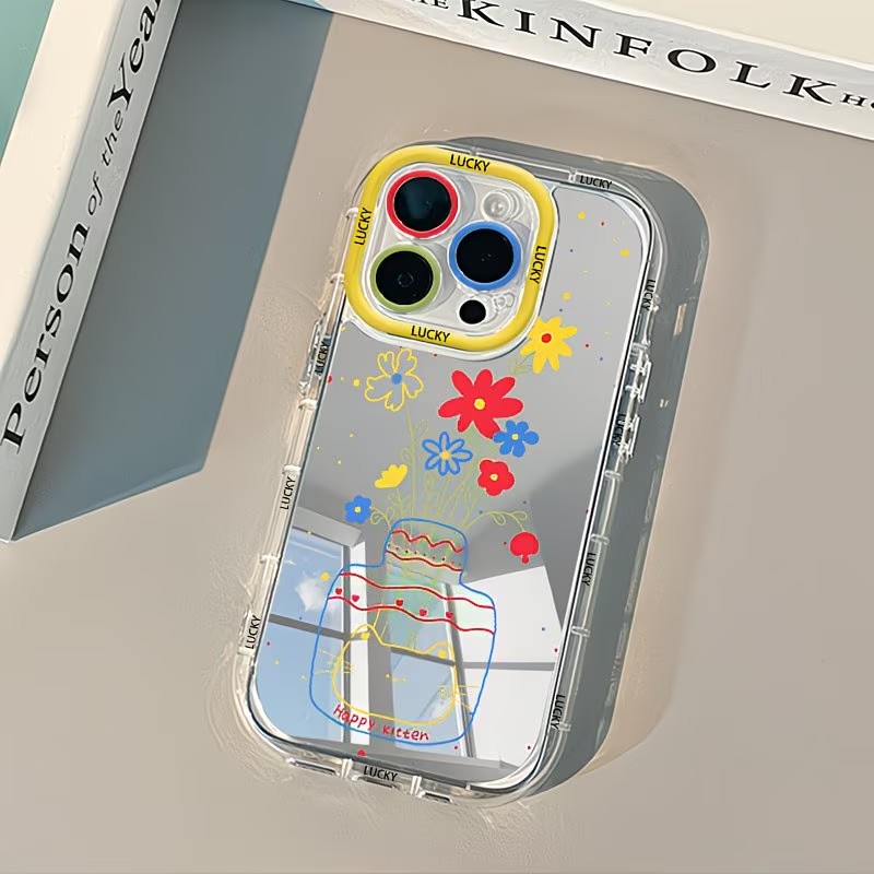 Phone Cases Like Loopy - Casing Ponsel Cermin Desain Vas Bunga