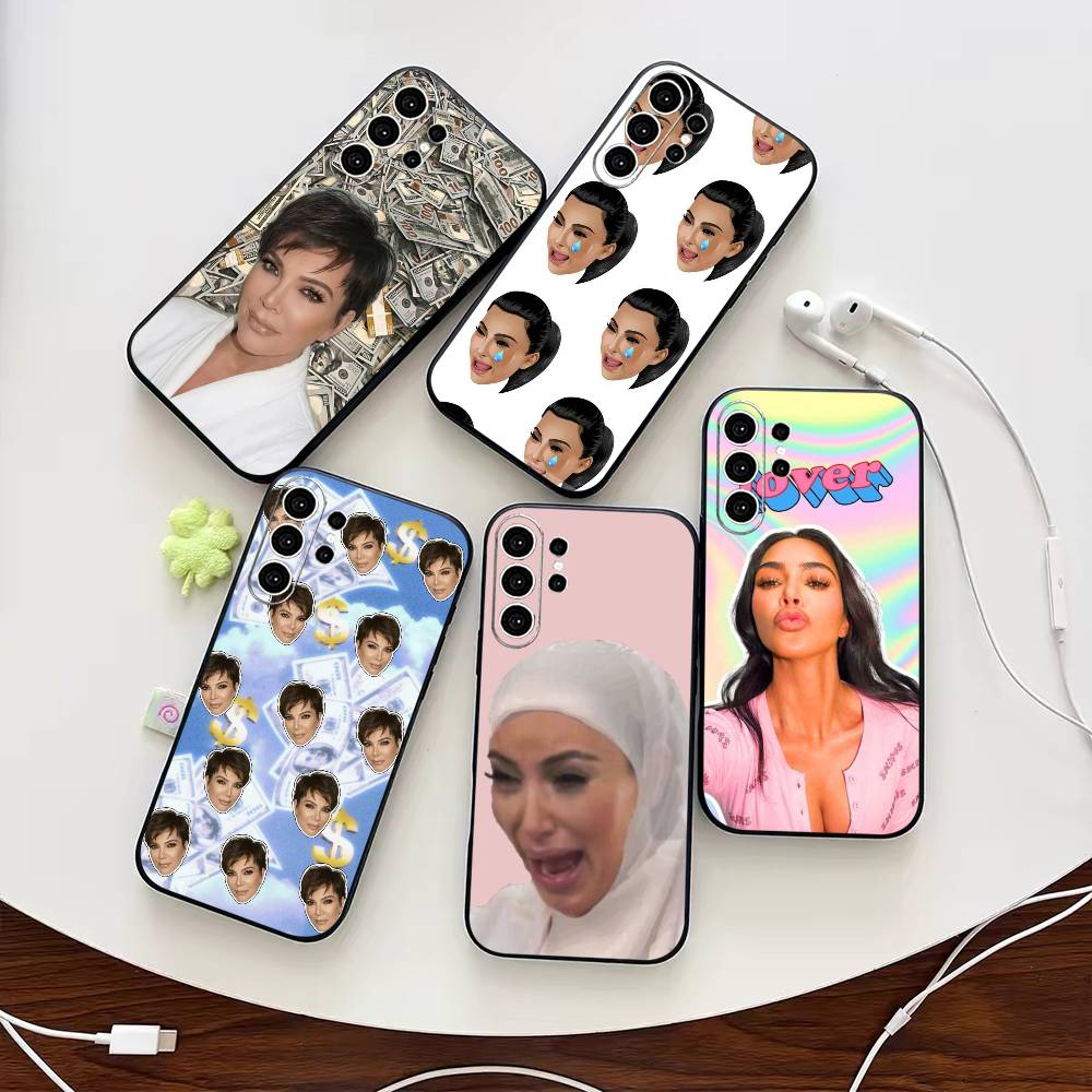 Phone Cases Samsung S25 - Casing Ponsel Lucu K-Kim K-Kardashian Putih