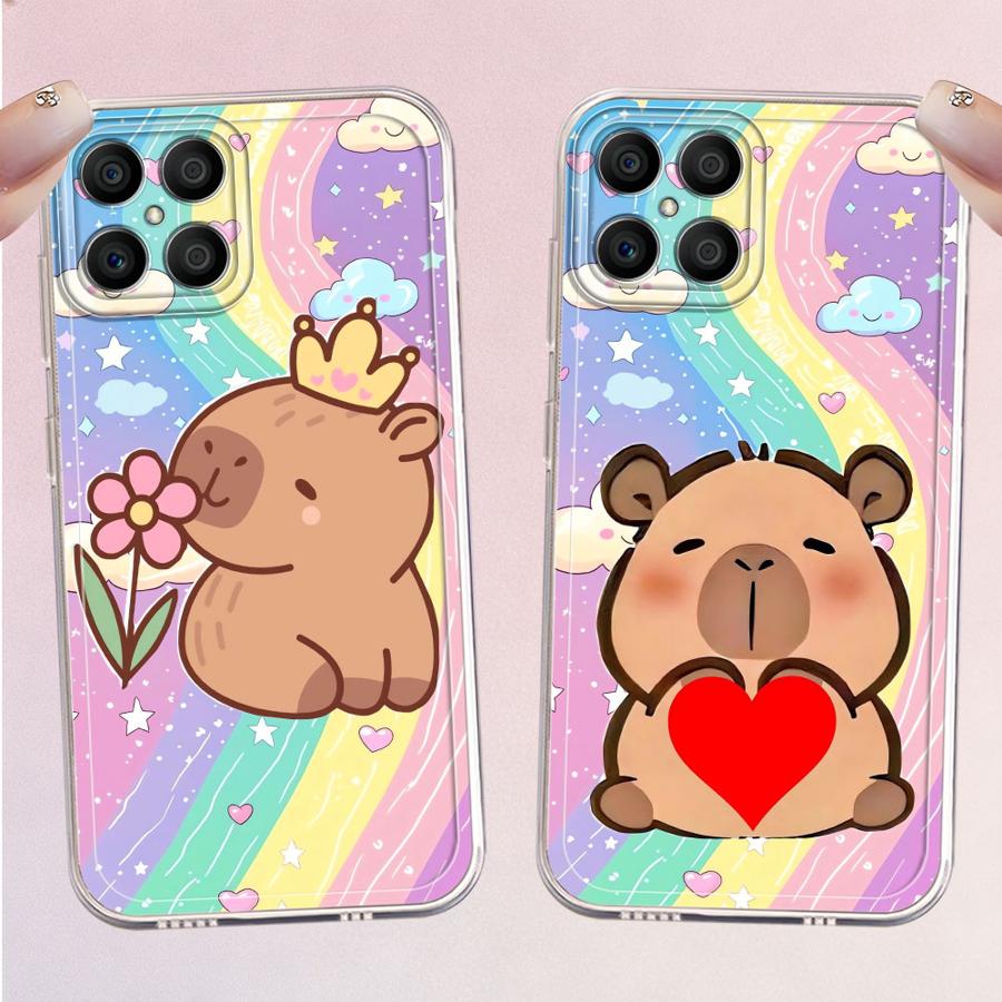 Phone Cases Honor - Casing Ponsel Lembut Capybara Warna-warni untuk